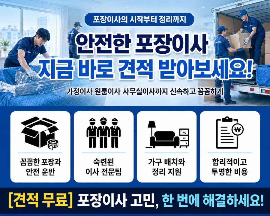 수영동 포장이사 짐 정리 현장
